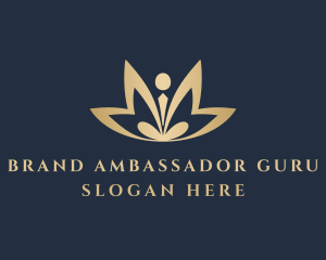 Golden Meditation Lotus logo design