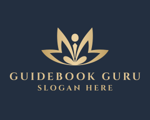 Golden Meditation Lotus logo design