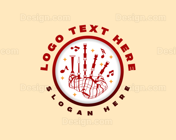 Musical Instrument Bagpipe Logo