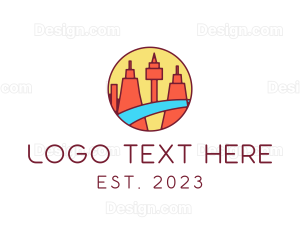 Polygon Futuristic City Logo