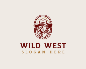 Western Cowgirl Woman logo