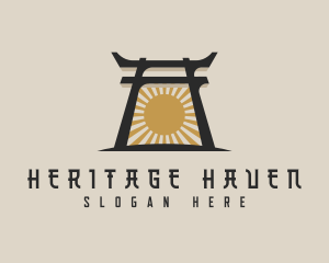 Japanese Arch Shrine logo design