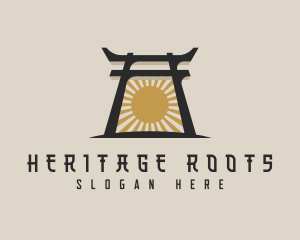 Japanese Arch Shrine logo design