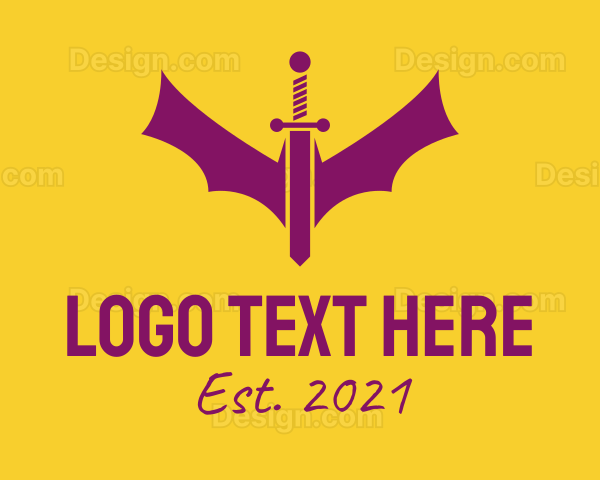 Purple Bat Sword Logo