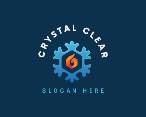 Fire Snow Crystal logo design