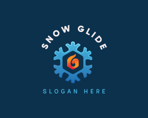 Fire Snow Crystal logo design