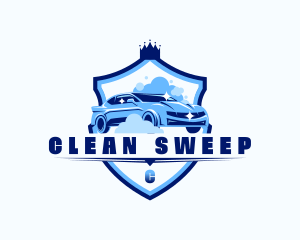 Cleaning Sedan Carwash logo design