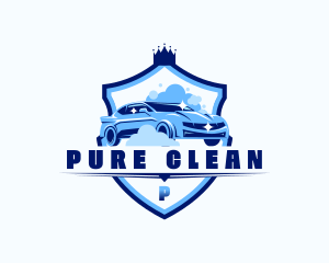 Cleaning Sedan Carwash logo design