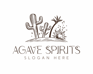 Rustic Desert Cactus logo design