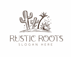 Rustic Desert Cactus logo design