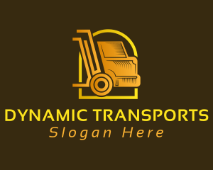 Gold Courier Truck logo design