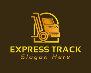 Gold Courier Truck logo design