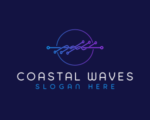 Frequency Technology Wave logo design