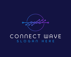 Frequency Technology Wave logo design