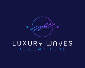 Frequency Technology Wave logo design