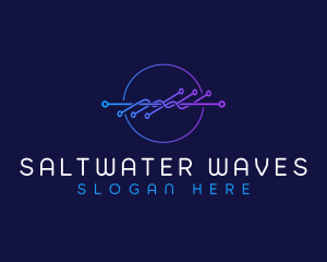 Frequency Technology Wave logo design