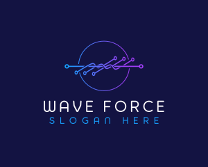 Frequency Technology Wave logo design