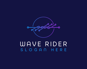 Frequency Technology Wave logo design