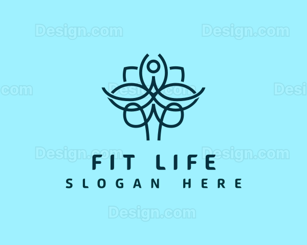 Monoline Yoga Flower Logo