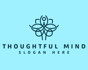 Monoline Yoga Flower logo design