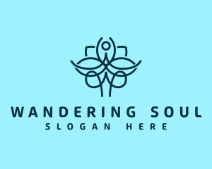 Monoline Yoga Flower logo design