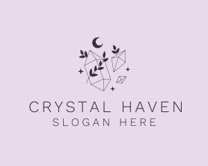 Astral Crystal Leaf logo design