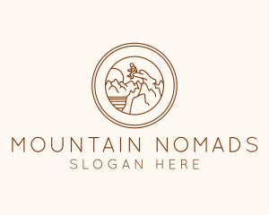 Cliff Mountain Climbing  logo design