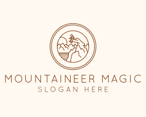 Cliff Mountain Climbing  logo design