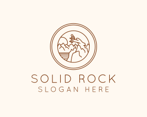 Cliff Mountain Climbing  logo design