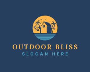 Seaside Beach Vacation House logo design