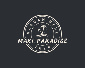 Beach Island Paradise logo design