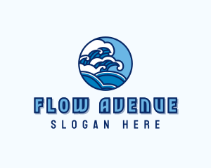 Ocean Tide Wave logo design