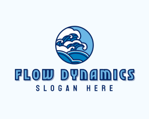 Ocean Tide Wave logo design