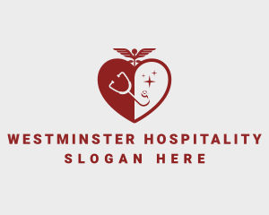 Heart Healthcare Stethoscope logo design