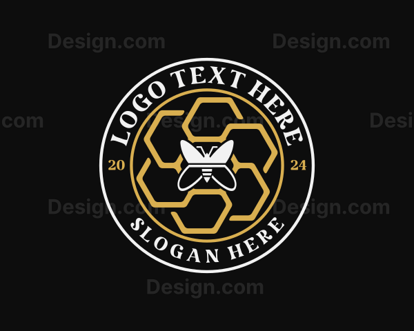 Bee Honeycomb Eco Logo