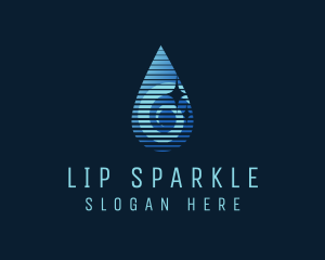 Gradient Water Droplet logo design