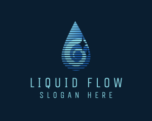 Gradient Water Droplet logo design