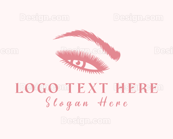 Pink Eyelash Beautician Logo