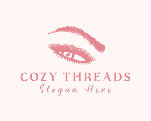 Pink Eyelash Beautician logo design