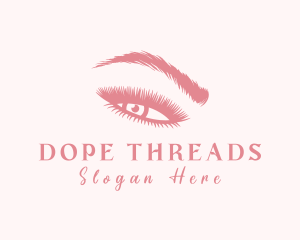 Pink Eyelash Beautician logo design