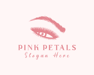 Pink Eyelash Beautician logo design