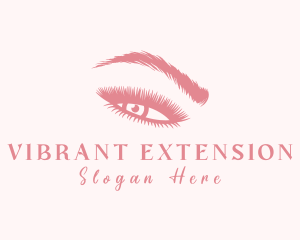 Pink Eyelash Beautician logo design