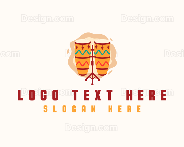 African Conga Drum Instrument Logo