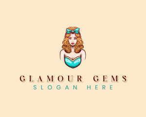 Curly Pinup Retro logo design