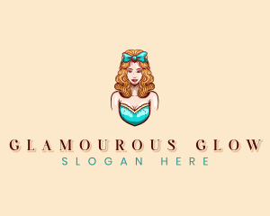 Curly Pinup Retro logo design