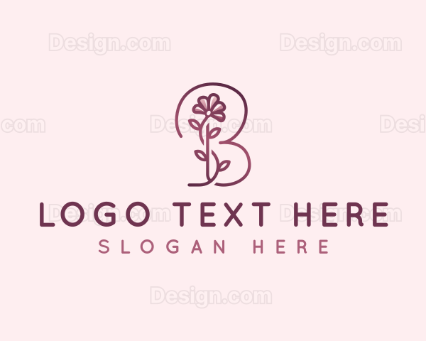 Floral Flower Beauty Letter B Logo