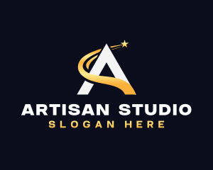 Star Studio Letter A logo design