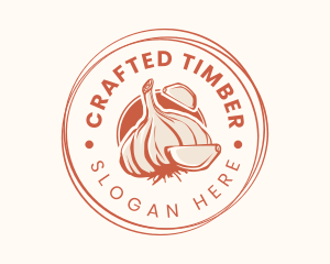 Retro Garlic Badge logo design