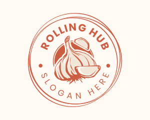 Retro Garlic Badge logo design