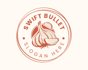 Retro Garlic Badge logo design